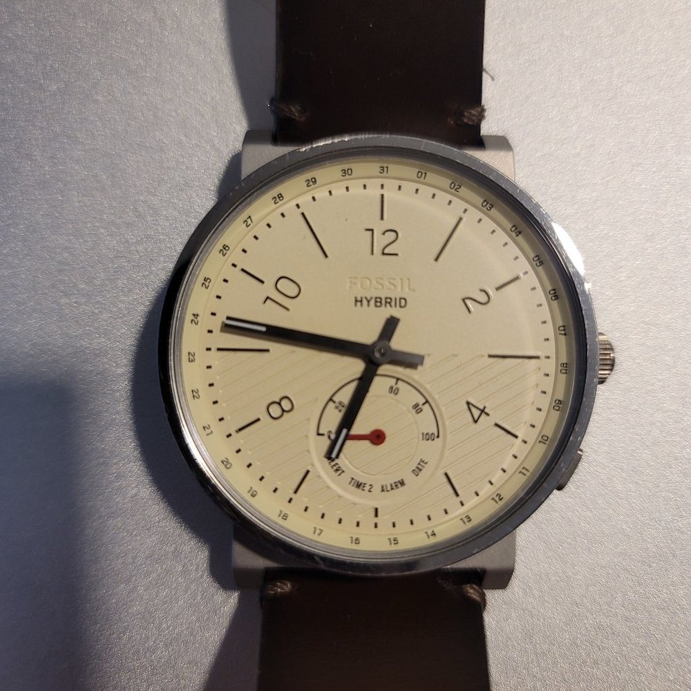 Fossil Hybrid Smart Watch - Barstow Dark Brown Leather Smartwatch